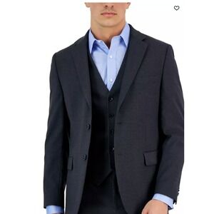 Tommy Hilfiger TH Flex Wool Blend Suit Jacket Charcoal 54R Classic Preppy NEW